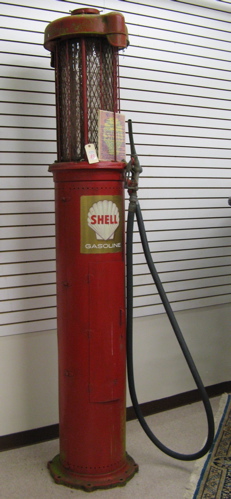 Appraisal: VINTAGE GASOLINE PUMP attributed to the Gilbert Barker Mfg Co