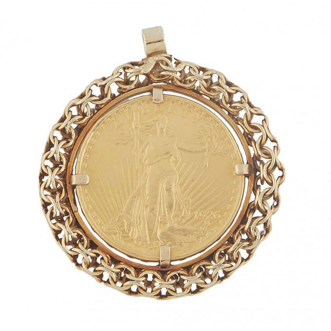 Appraisal: American Standing Liberty St Gaudens K Gold Coin in an