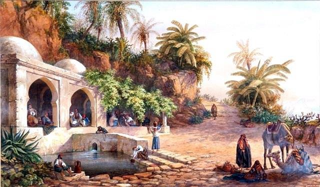 Appraisal: CHARLES VACHER - - Arabs collecting water from a pool