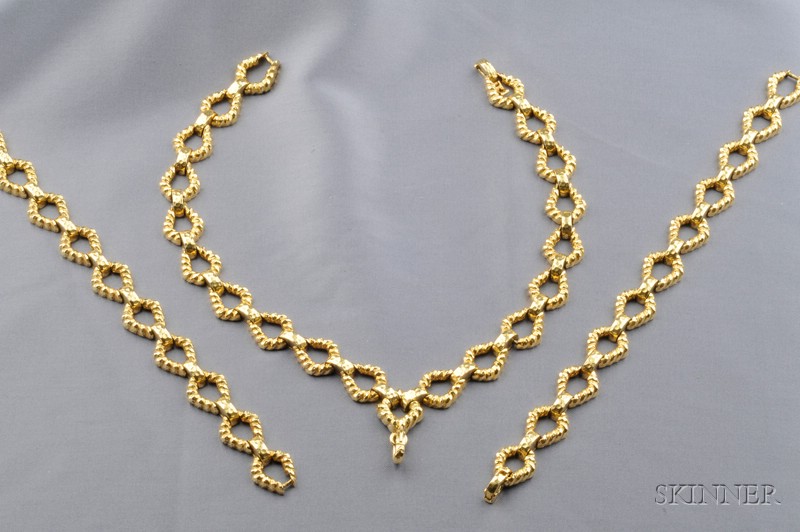 Appraisal: kt Gold Convertible Necklace Bracelets David Webb composed of ropetwist