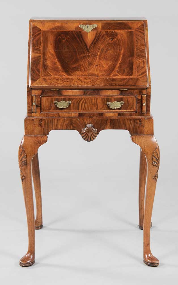 Appraisal: Irish Chippendale Style Walnut Desk British th century diminutive form