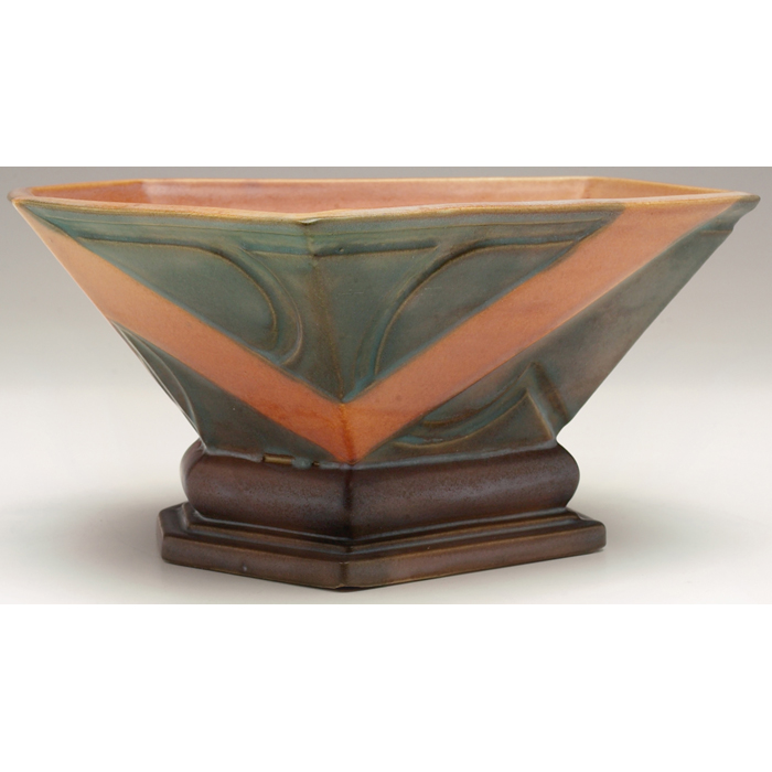 Appraisal: Unusual Roseville Futura bowl unusual shape in brown and green