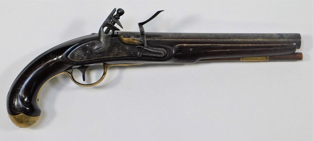 Appraisal: Model Navy nd Contract Flintlock Pistol C - bore walnut