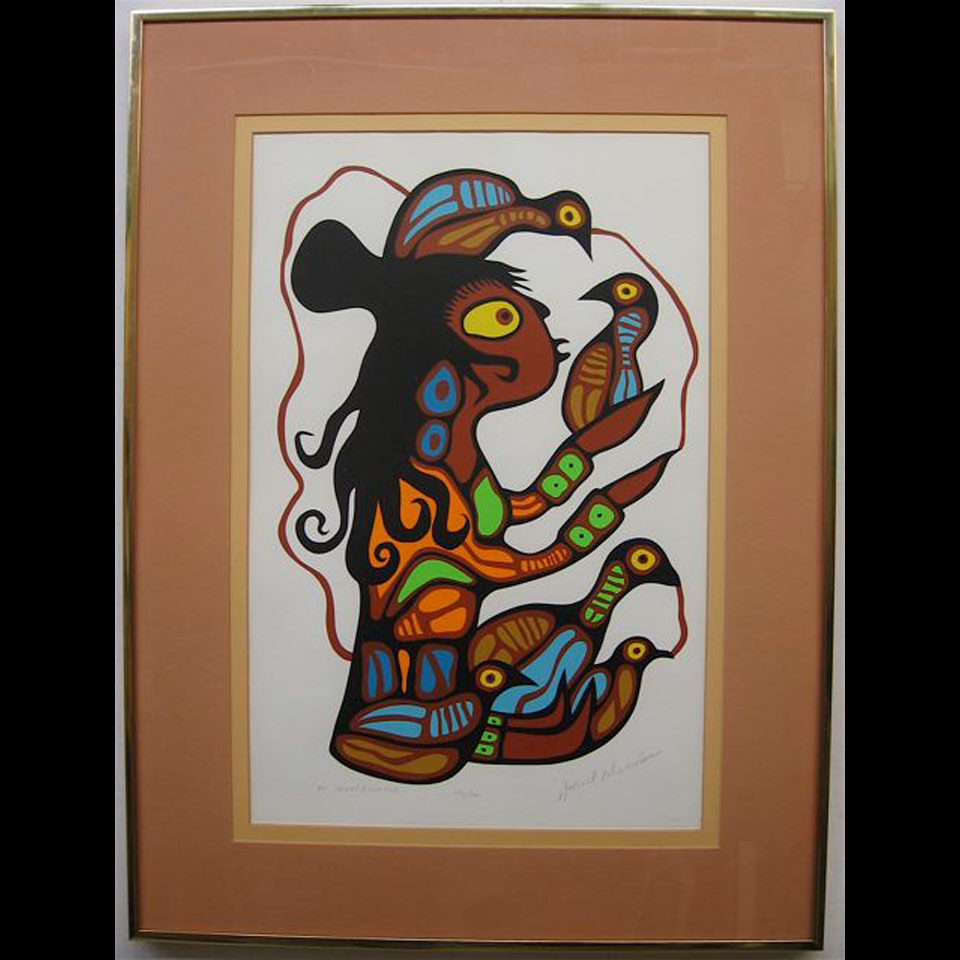 Appraisal: MY GRANDFATHER NORVAL MORRISSEAU - CANADIAN SILKSCREEN Height - cm