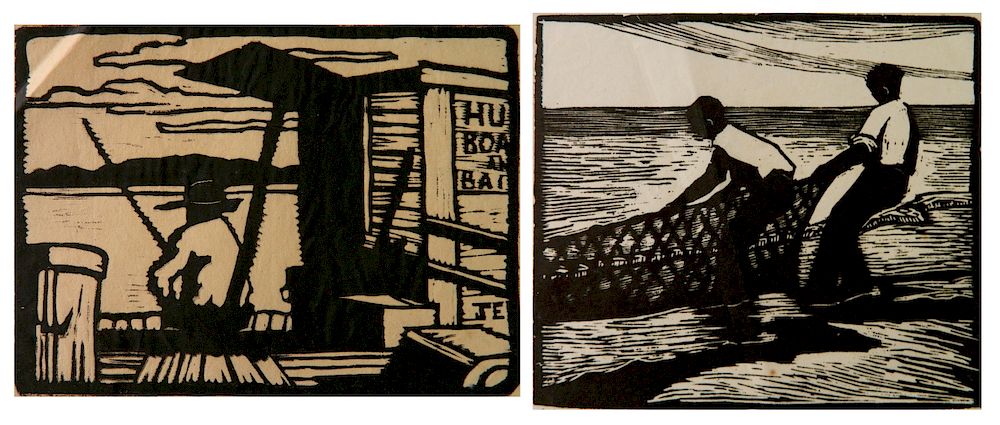 Appraisal: Jessie Jo Eckford woodcuts Jessie Jo Eckford American - -