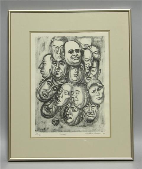 Appraisal: VICTOR DE PAUW AMERICAN - MUGS Lithograph x in Framed