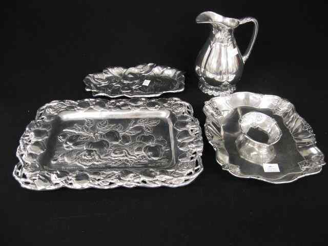 Appraisal: pcs Arthur Court Pewter pitcher trays