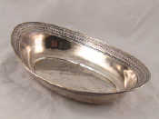 Appraisal: A navette shaped continental silver German assay dish with pierced