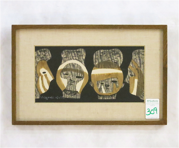 Appraisal: KIYOSHI SAITO - Japan MODERNIST JAPANESE WOODBLOCK PRINT ''Haniwa'' ''