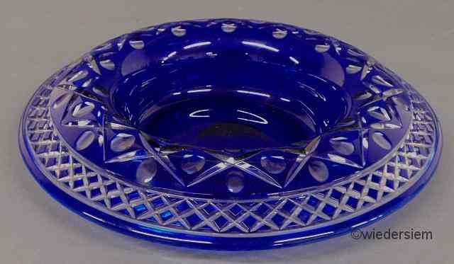 Appraisal: Blue-cut-to-clear centerpiece bowl c ''h x ''dia