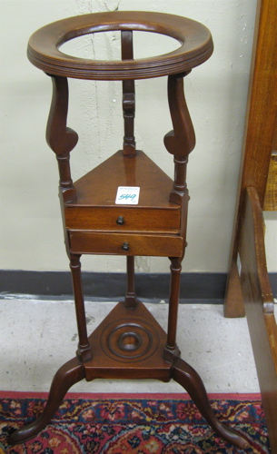 Appraisal: PAIR OF GEORGE III STYLE MAHOGANY BASIN STANDS American th