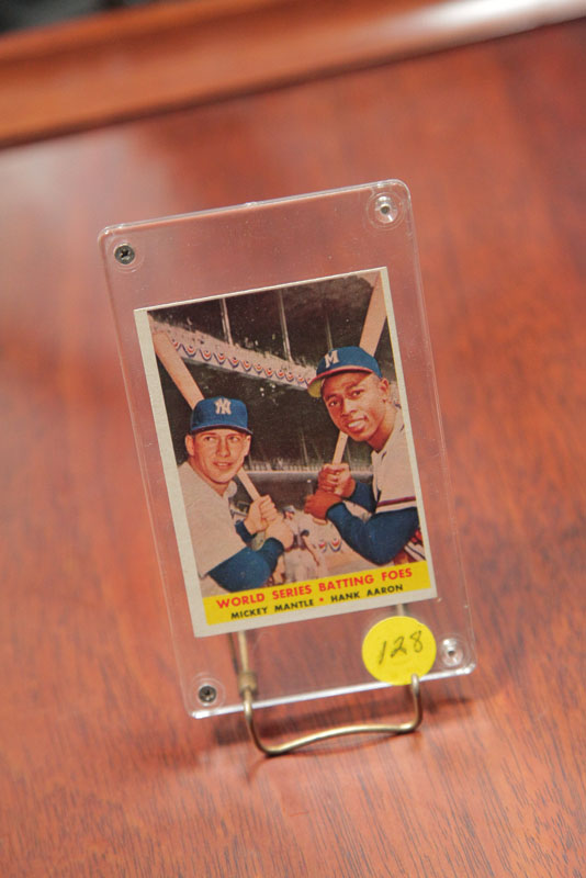 Appraisal: BASEBALL CARD ''World Series Batting Foes'' with Mickey Mantle and