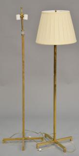 Appraisal: Two Hansen modern brass floor lamps with three sockets each