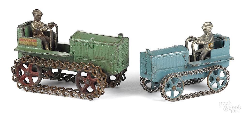 Appraisal: Two Arcade cast iron Caterpillar Ten tractors Two Arcade cast