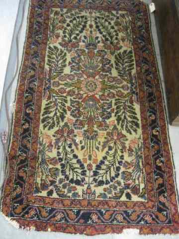 Appraisal: Sarouk Persian Handmade Rug semi-antique elaborate floral on scarcer ivory