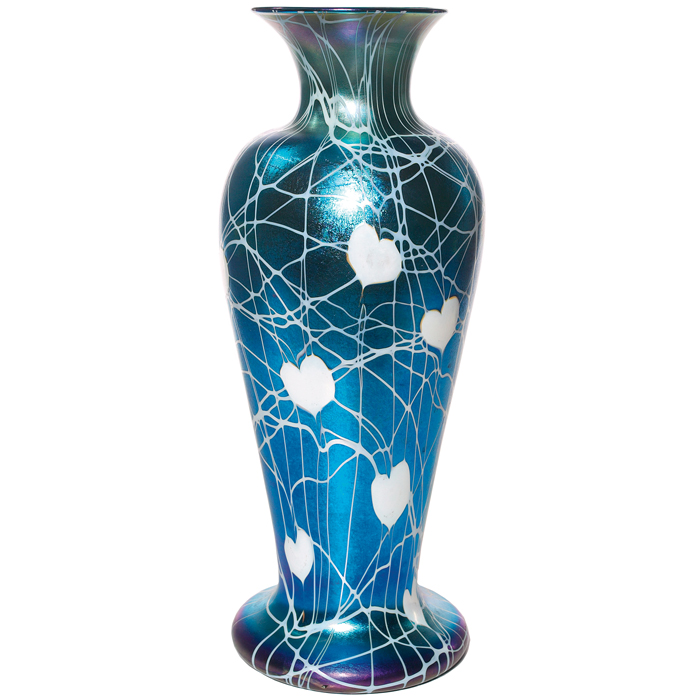 Appraisal: Durand vase shouldered form with flared base Heart and Vine