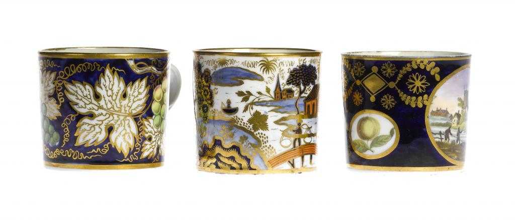 Appraisal: THREE NEW HALL COFFEE CANS PATTERNS AND with large bunches