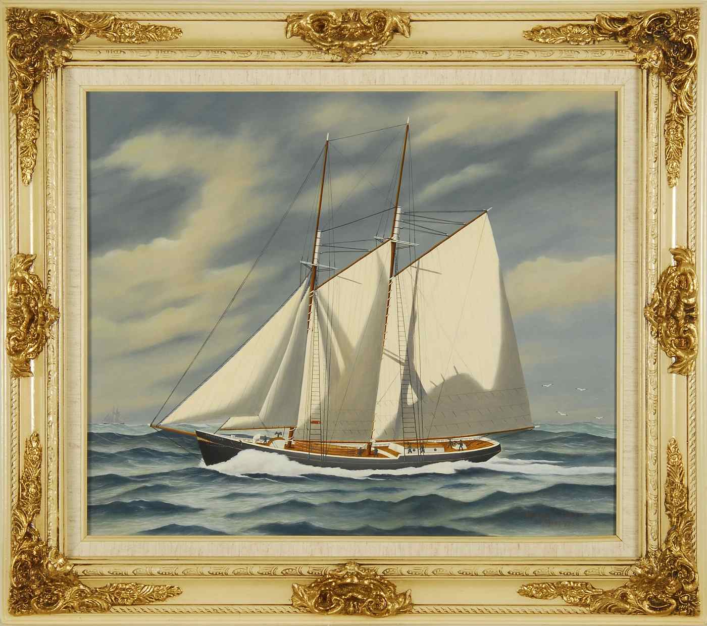 Appraisal: ROBERT JORDANAmerican ContemporaryThe Imperator'' depicting a two-masted ship at sea