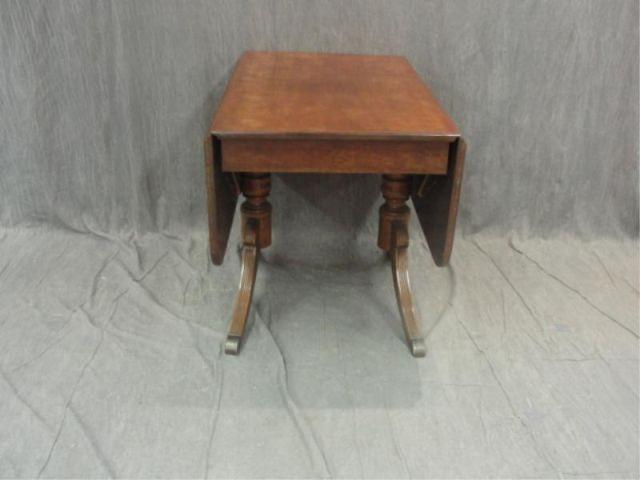 Appraisal: Double Pedestal Drop Leaf Table From a Larchmont home Dimensions