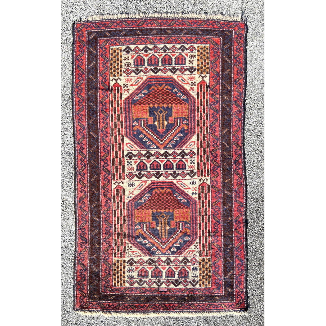 Appraisal: ' x ' Handmade Oriental Carpet Rug Red and Blue