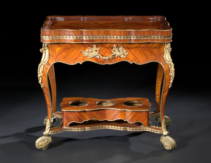 Appraisal: Louis XV-Style Ormolu-Mounted Kingwood Serving Table first quarter th century