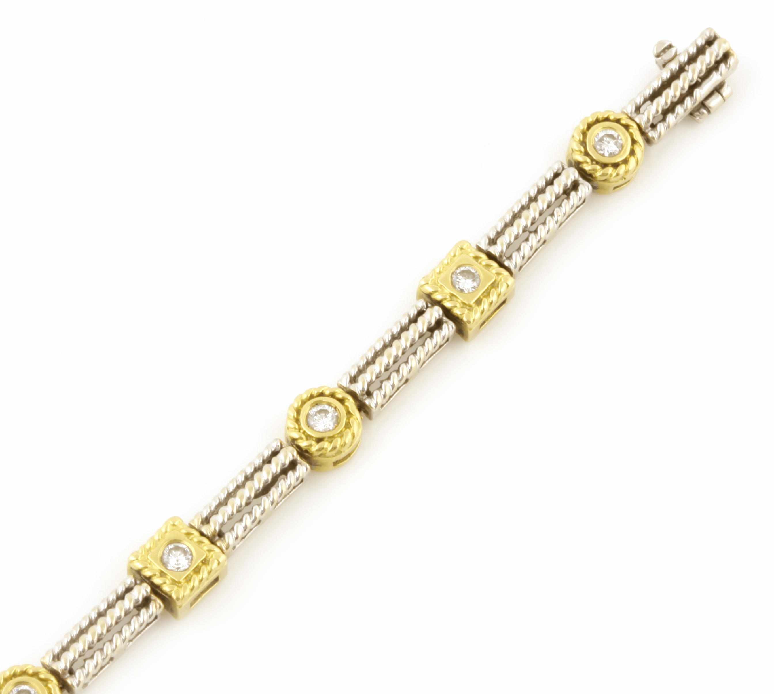 Appraisal: A diamond and k bicolor gold bracelet length in