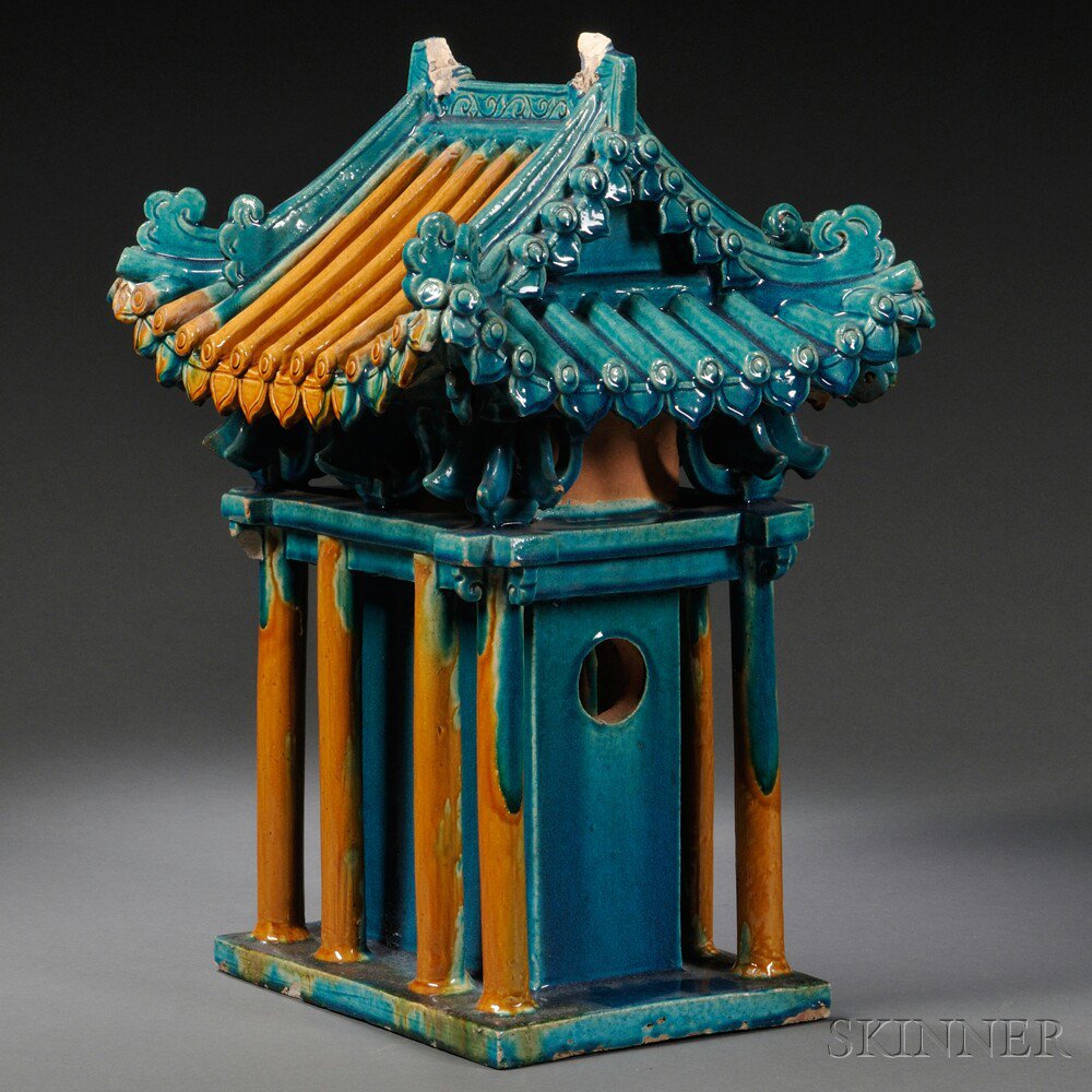 Appraisal: Glazed Model of a Burial Shrine China possibly th century