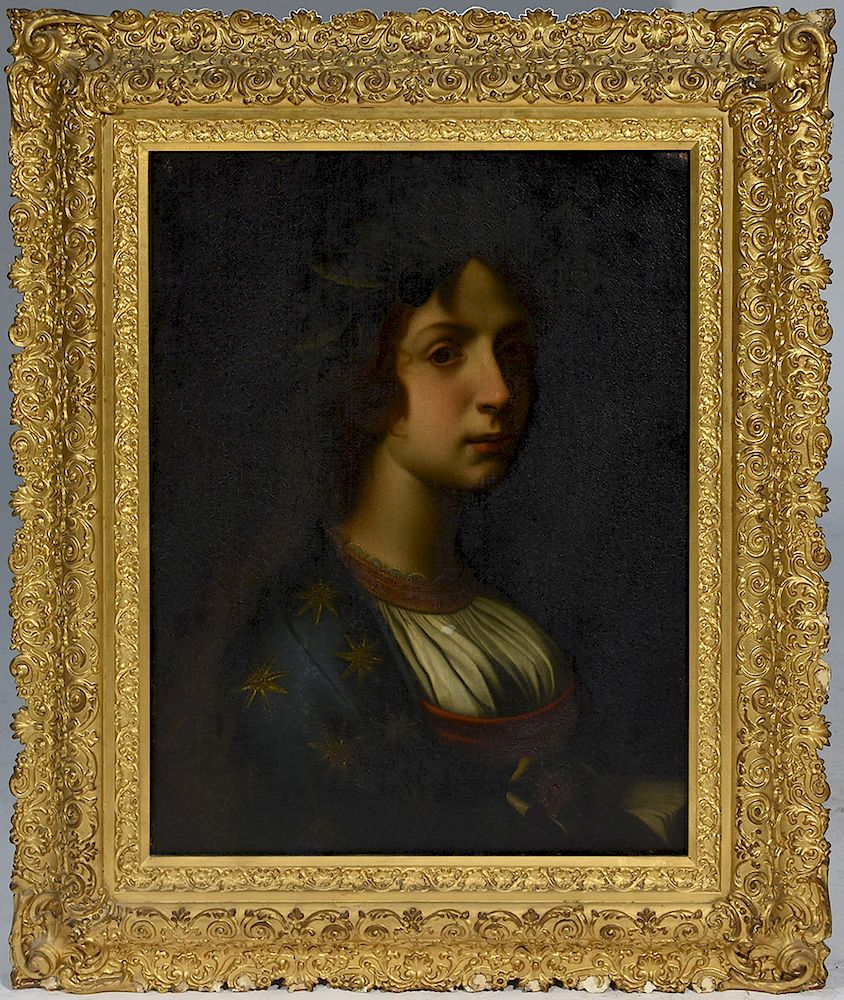 Appraisal: Mid- th C portrait of young woman Mid- th C