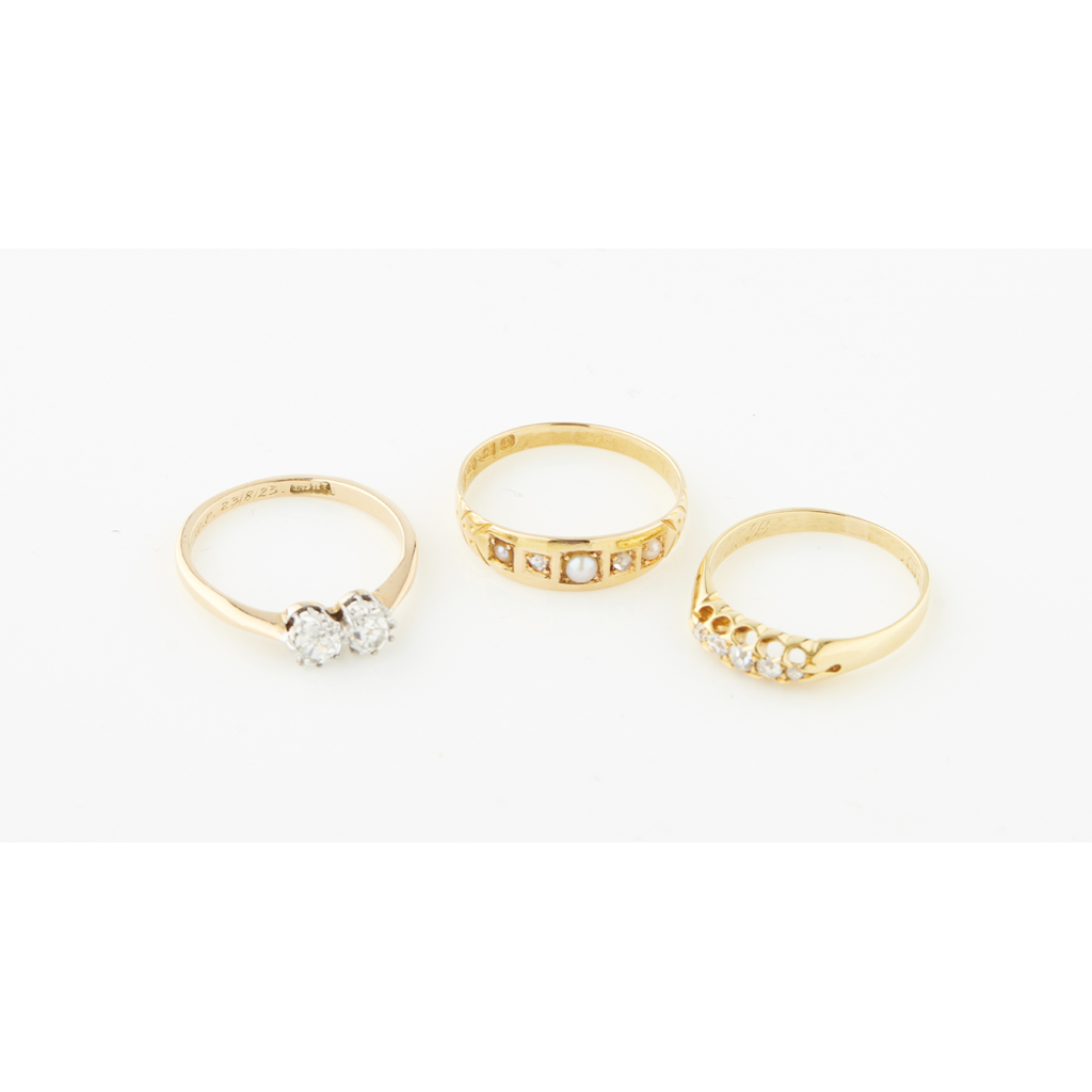 Appraisal: A collection of three diamond set rings to include a