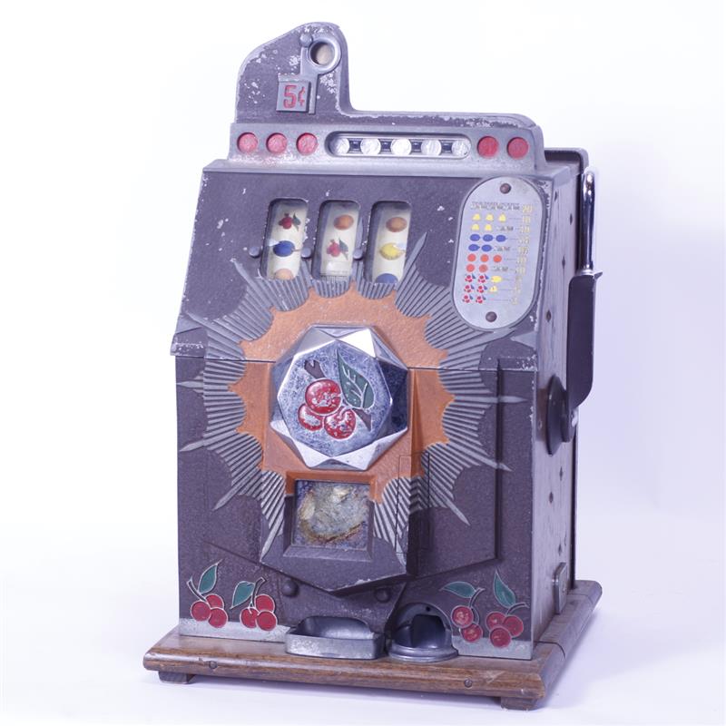 Appraisal: Rare Cent Mills Bursting Cherry Brown Front Slot Machine with