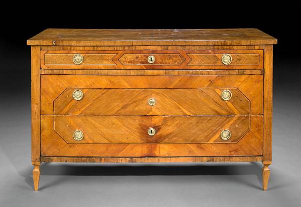 Appraisal: An Italian Neoclassical inlaid walnut chest fourth quarter th century