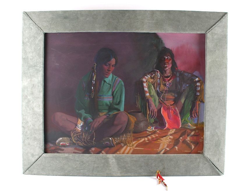 Appraisal: Donald Putt Putman Oil on Board Native Couple Featured in