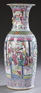 Appraisal: Large Chinese Famille Rose Porcelain Baluster Vase Large Chinese Famille