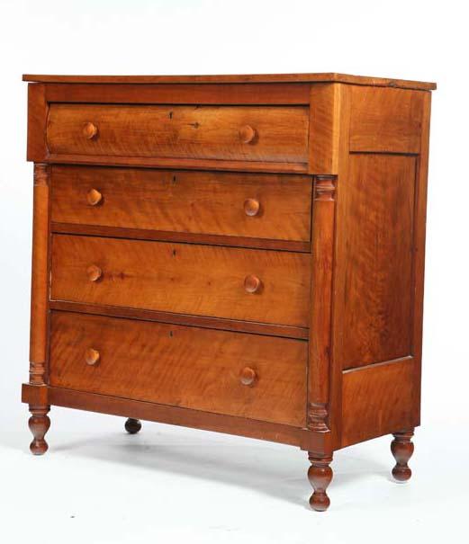 Appraisal: EMPIRE STYLE CHEST OF DRAWERS Maple and curly maple with