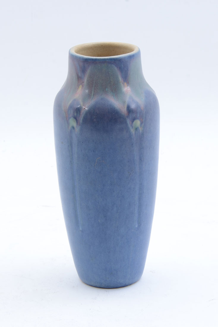 Appraisal: NEWCOMB COLLEGE POTTERY BLUE CABINET VASE Blue glaze ground with