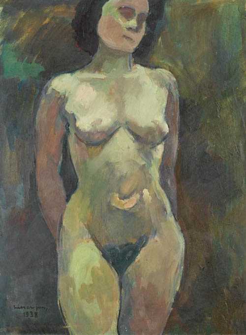 Appraisal: LINER CARL junior Appenzell - Paris Standing female nude Oil