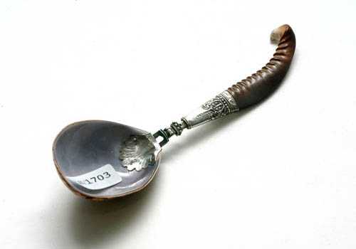 Appraisal: SPOON Probably Germany th th century Baroque Shell and silver