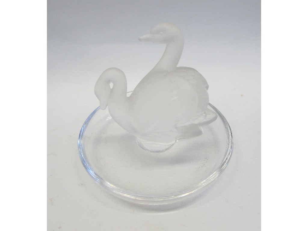 Appraisal: Lalique swan ring tray