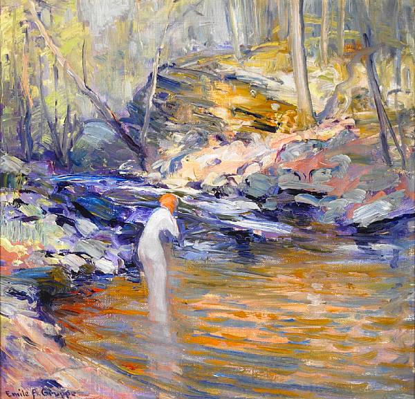 Appraisal: n a Emile Gruppe - Nymph by the Stream signed