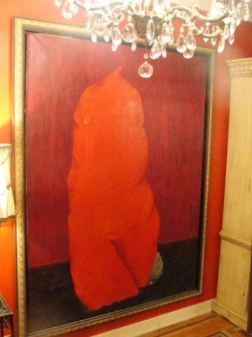 Appraisal: NEKRASOVA Elena Oil on Canvas Abstracted red female form Signed