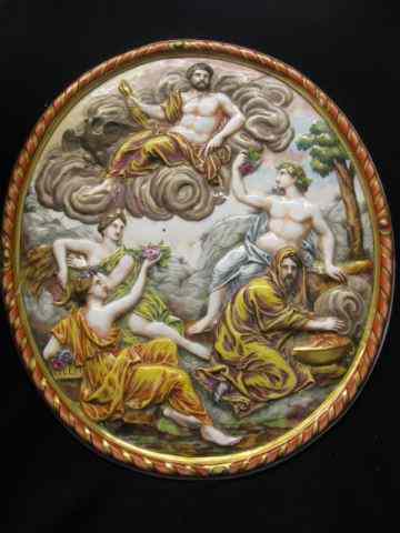 Appraisal: Capodimonte Porcelain Plaque mythological scene '' x '' early staple