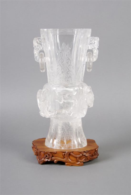 Appraisal: A Chinese Rock Crystal Vase Height inches