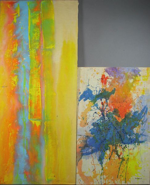 Appraisal: Two abstracts including M Axelrod x unframed signed LR R