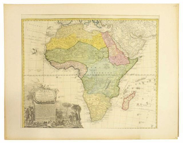 Appraisal: Unframed map engraving on paper 'Africa Secundum Legitimas Projectionis Stereographicae