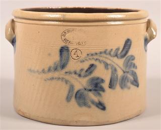 Appraisal: D P Shenfelder Gallon Crock with Floral Decoration D P