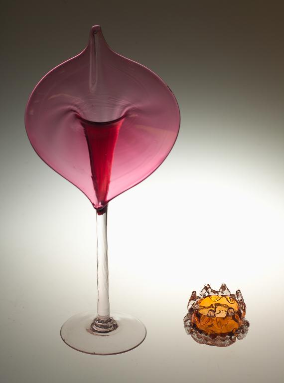 Appraisal: VICTORIAN CRANBERRY GLASS JACK IN THE PULPIT VASE of characteristic