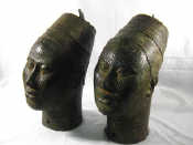 Appraisal: A pair of bronze Benin Ife tribe Nigeria busts with