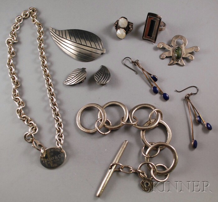 Appraisal: Small Group of Silver Jewelry including a Tiffany Co sterling