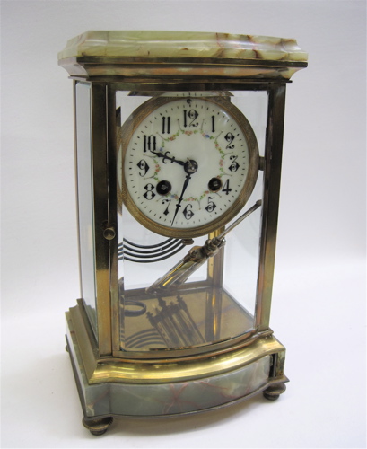 Appraisal: CRYSTAL REGULATOR SHELF CLOCK French early th century the brass