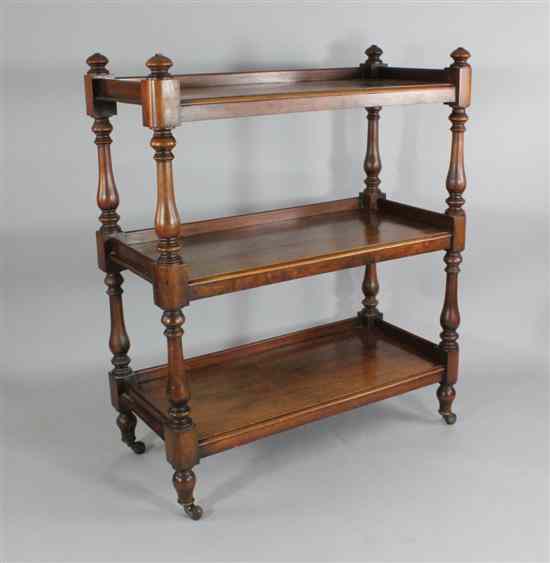 Appraisal: A Victorian mahogany three tier buffet ft ins x ft